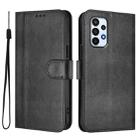 For Samsung Galaxy A23 4G / 5G Line Splicing Buckle Retro Leather Phone Case(Black) - 2
