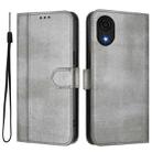 For Samsung Galaxy A04 Core / A03 Core 4G Line Splicing Buckle Retro Leather Phone Case(Grey) - 2