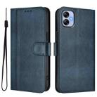 For Samsung Galaxy A04e 4G / F04 / M04 4G Line Splicing Buckle Retro Leather Phone Case(Dark Blue) - 2