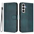 For Samsung Galaxy A54 5G Line Splicing Buckle Retro Leather Phone Case(Dark Green) - 2