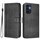 For Samsung Galaxy A13 / A04s / A04 4G Line Splicing Buckle Retro Leather Phone Case(Black) - 2