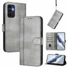 For Samsung Galaxy A13 / A04s / A04 4G Line Splicing Buckle Retro Leather Phone Case(Grey) - 1