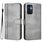 For Samsung Galaxy A13 / A04s / A04 4G Line Splicing Buckle Retro Leather Phone Case(Grey) - 2