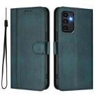 For Samsung Galaxy A13 / A04s / A04 4G Line Splicing Buckle Retro Leather Phone Case(Dark Green) - 2