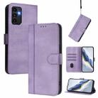 For Samsung Galaxy A13 / A04s / A04 4G Line Splicing Buckle Retro Leather Phone Case(Purple) - 1