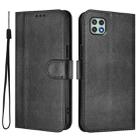 For Samsung Galaxy A22 5G / F42 5G Line Splicing Buckle Retro Leather Phone Case(Black) - 2
