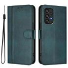 For Samsung Galaxy A53 5G Line Splicing Buckle Retro Leather Phone Case(Dark Green) - 2