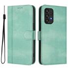 For Samsung Galaxy A33 5G Line Splicing Buckle Retro Leather Phone Case(Mint Green) - 2