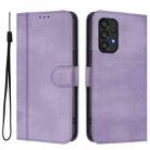 For Samsung Galaxy A33 5G Line Splicing Buckle Retro Leather Phone Case(Purple) - 2