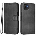 For Samsung Galaxy A03 166mm Line Splicing Buckle Retro Leather Phone Case(Black) - 2