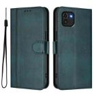 For Samsung Galaxy A03 166mm Line Splicing Buckle Retro Leather Phone Case(Dark Green) - 2