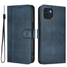 For Samsung Galaxy A03 166mm Line Splicing Buckle Retro Leather Phone Case(Dark Blue) - 2