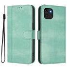 For Samsung Galaxy A03 164mm Line Splicing Buckle Retro Leather Phone Case(Mint Green) - 2
