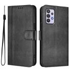 For Samsung Galaxy A32 5G / M32 5G Line Splicing Buckle Retro Leather Phone Case(Black) - 2