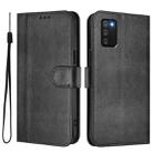 For Samsung Galaxy A03s 165.8mm Line Splicing Buckle Retro Leather Phone Case(Black) - 2