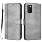 For Samsung Galaxy A03s 165.8mm Line Splicing Buckle Retro Leather Phone Case(Grey) - 2