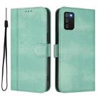 For Samsung Galaxy A03s 166mm Line Splicing Buckle Retro Leather Phone Case(Mint Green) - 2