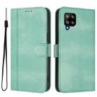 For Samsung Galaxy A42 5G / M42 Line Splicing Buckle Retro Leather Phone Case(Mint Green) - 2
