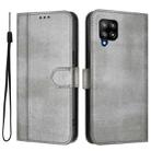 For Samsung Galaxy A42 5G / M42 Line Splicing Buckle Retro Leather Phone Case(Grey) - 2