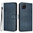 For Samsung Galaxy A42 5G / M42 Line Splicing Buckle Retro Leather Phone Case(Dark Blue) - 2