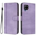 For Samsung Galaxy A42 5G / M42 Line Splicing Buckle Retro Leather Phone Case(Purple) - 2