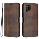 For Samsung Galaxy A42 5G / M42 Line Splicing Buckle Retro Leather Phone Case(Brown) - 2
