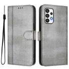 For Samsung Galaxy A72 4G / 5G Line Splicing Buckle Retro Leather Phone Case(Grey) - 2