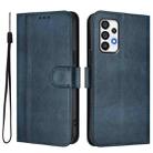 For Samsung Galaxy A72 4G / 5G Line Splicing Buckle Retro Leather Phone Case(Dark Blue) - 2