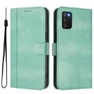 For Samsung Galaxy A02s 166mm Line Splicing Buckle Retro Leather Phone Case(Mint Green) - 2