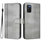 For Samsung Galaxy A02s 166mm Line Splicing Buckle Retro Leather Phone Case(Grey) - 2