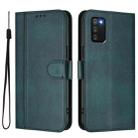 For Samsung Galaxy A02s 166mm Line Splicing Buckle Retro Leather Phone Case(Dark Green) - 2