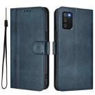 For Samsung Galaxy A02s 166mm Line Splicing Buckle Retro Leather Phone Case(Dark Blue) - 2