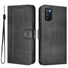 For Samsung Galaxy A02s 164mm Line Splicing Buckle Retro Leather Phone Case(Black) - 2