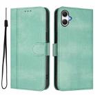 For Samsung Galaxy A07 4G Line Splicing Buckle Retro Leather Phone Case(Mint Green) - 2