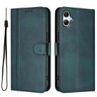 For Samsung Galaxy A07 4G Line Splicing Buckle Retro Leather Phone Case(Dark Green) - 2