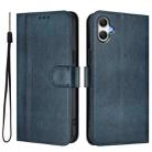 For Samsung Galaxy A07 4G Line Splicing Buckle Retro Leather Phone Case(Dark Blue) - 2
