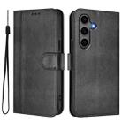 For Samsung Galaxy S25+ / S24+ 5G Line Splicing Buckle Retro Leather Phone Case(Black) - 2