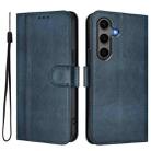For Samsung Galaxy S25+ / S24+ 5G Line Splicing Buckle Retro Leather Phone Case(Dark Blue) - 2