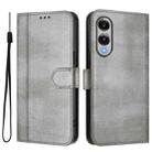 For Samsung Galaxy S25 Edge 5G Line Splicing Buckle Retro Leather Phone Case(Grey) - 2