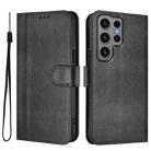 For Samsung Galaxy S23 Ultra 5G Line Splicing Buckle Retro Leather Phone Case(Black) - 2
