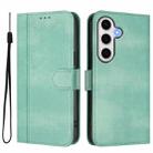 For Samsung Galaxy S23 FE 5G Line Splicing Buckle Retro Leather Phone Case(Mint Green) - 2