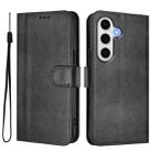 For Samsung Galaxy S23 FE 5G Line Splicing Buckle Retro Leather Phone Case(Black) - 2