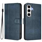 For Samsung Galaxy S23 FE 5G Line Splicing Buckle Retro Leather Phone Case(Dark Blue) - 2