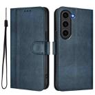 For Samsung Galaxy S23+ 5G Line Splicing Buckle Retro Leather Phone Case(Dark Blue) - 2
