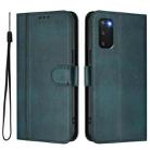 For Samsung Galaxy S20 Line Splicing Buckle Retro Leather Phone Case(Dark Green) - 2