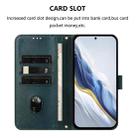 For Samsung Galaxy S20 Line Splicing Buckle Retro Leather Phone Case(Dark Green) - 3