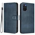 For Samsung Galaxy S20+ Line Splicing Buckle Retro Leather Phone Case(Dark Blue) - 2