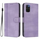 For Samsung Galaxy S20+ Line Splicing Buckle Retro Leather Phone Case(Purple) - 2