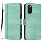 For Samsung Galaxy S20 FE Line Splicing Buckle Retro Leather Phone Case(Mint Green) - 2