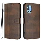 For OnePlus 9R / OnePlus 8T Line Splicing Buckle Retro Leather Phone Case(Brown) - 2